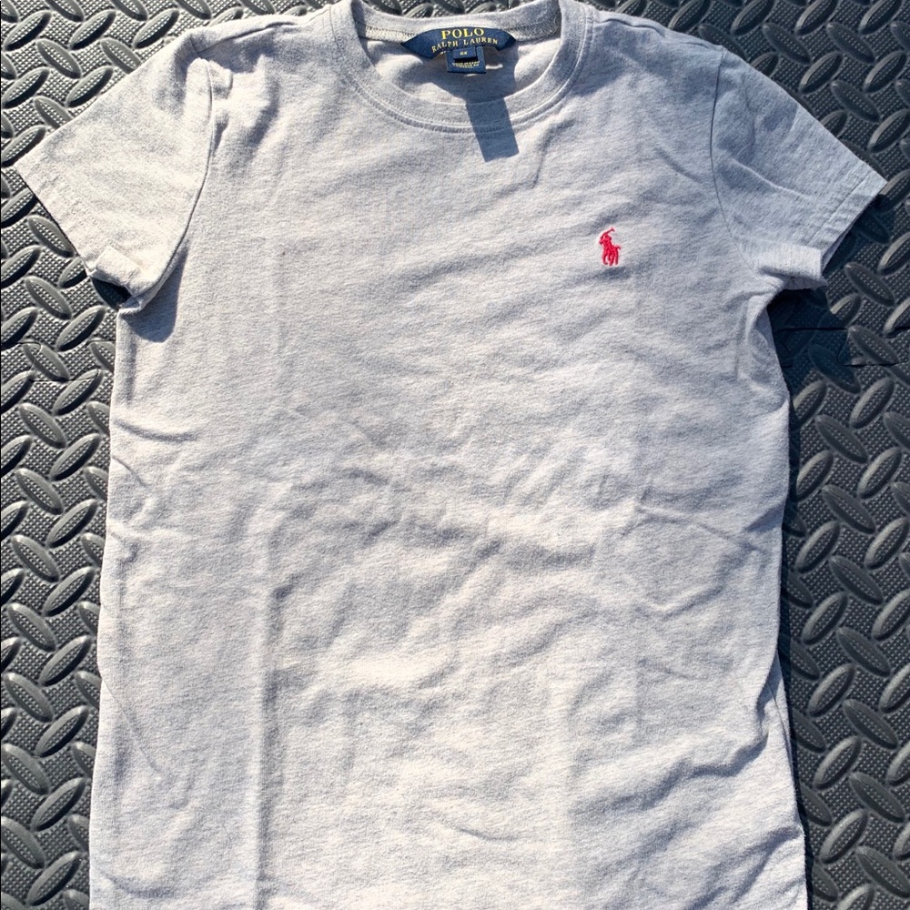 Polo Ralph Lauren Girls T shirt Grey/Pink sz 6x